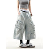 Metro Sleek Heritage High-Rise Blue Relaxed Denim Shorts