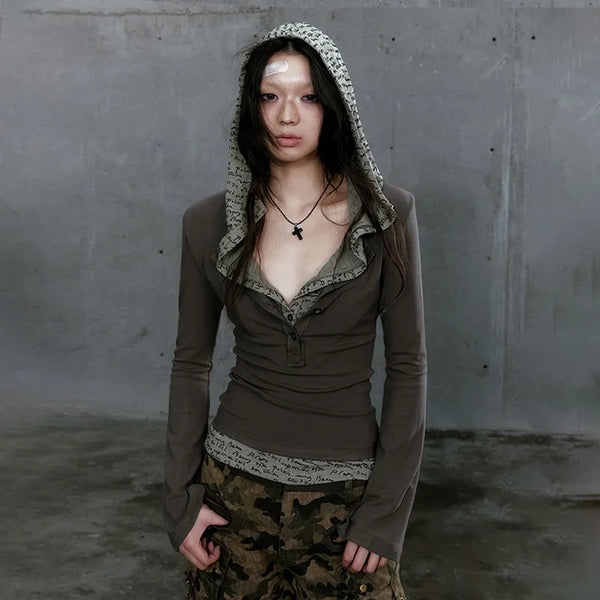 Dirty-Art Aesthetics Hooded Washed-Out Hoodie alternatif görünüm