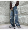 Sleek Modern Botanical Printed Easy Cut Denim