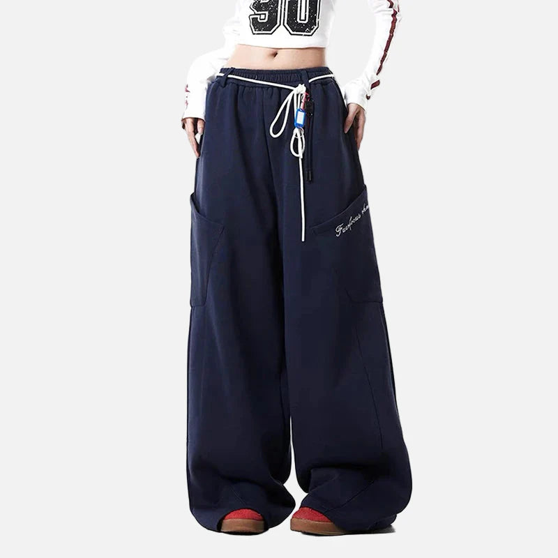 Y2K Bol Kesim Gotik Baskılı Jogger, önden görünüm — Navra Wear
