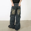 Vintage Baggy Jean Pantolon, yakın çekim — Navra Wear