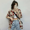 Rose Print K-Vintage Short Sleeve Blouse