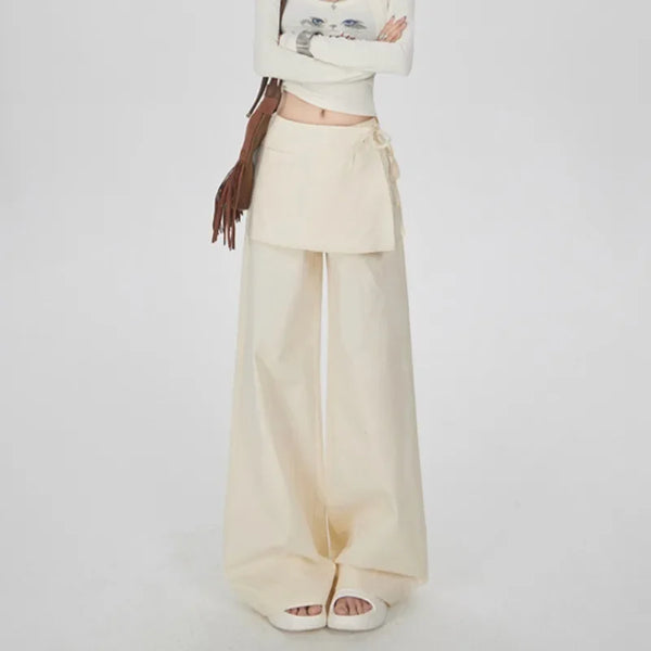 Lace-Up Vintage High-Rise Trousers alternatif görünüm