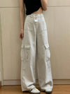 Sleek Metro Beige High Waisted Utility Denim