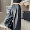 High-Rise Leather Wide-Leg
