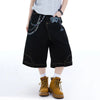Contrast Timeless Color Wide Leg Denim Shorts