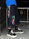 Stylish Fun Jumble Letters Cute Denim Shorts