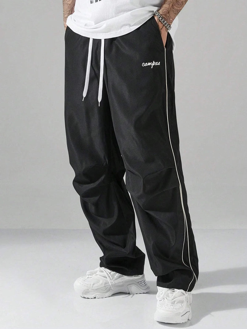 Contrast Trim Casual Trousers