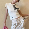 Dark-Craft Dirty-Art Wings-Print Print Above-Waist T-Shirt