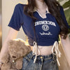Women Slim Fit Letter Visual Short Sleeve T-Shirt