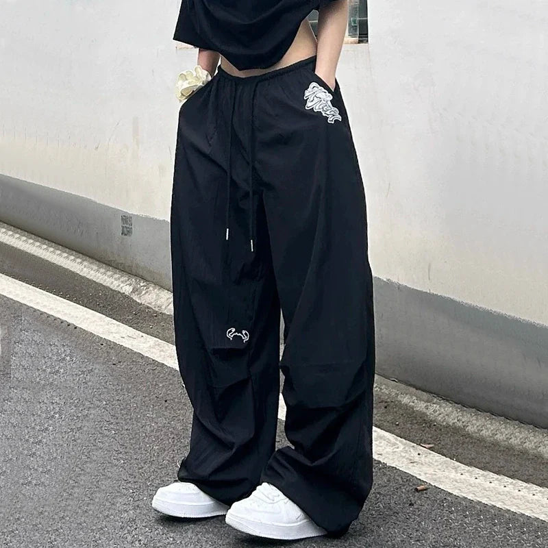 Vintage Wide Leg Jogger, önden görünüm — Navra Wear