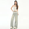 Classic Comfortable Tie-Edged High Waisted Denim