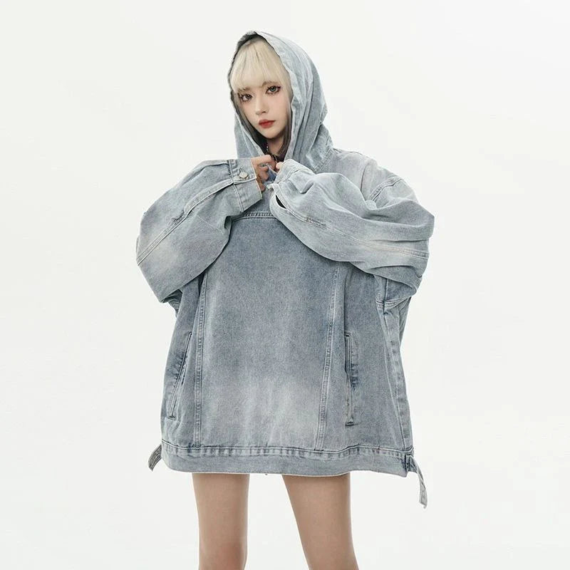 Casual Classic Faded Denim Sweatshirt