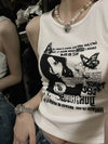 Digital-Age Designed Print Rebel-Cut Tank Top