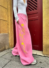 Wide Leg Japon Baskılı Jogger, detay görünüm — Navra Wear