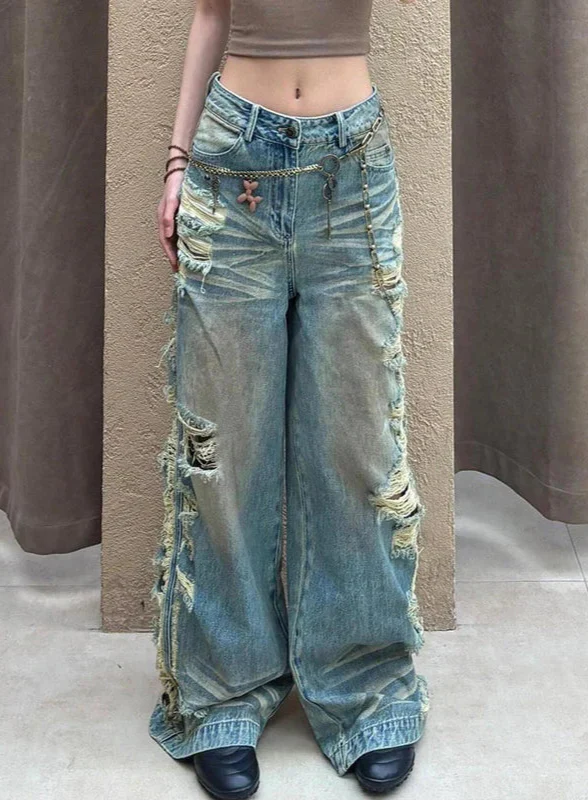 Metro Relaxed Heritage Oversized Torn Denim alternatif görünüm