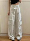 Sleek Metro Beige High Waisted Utility Denim