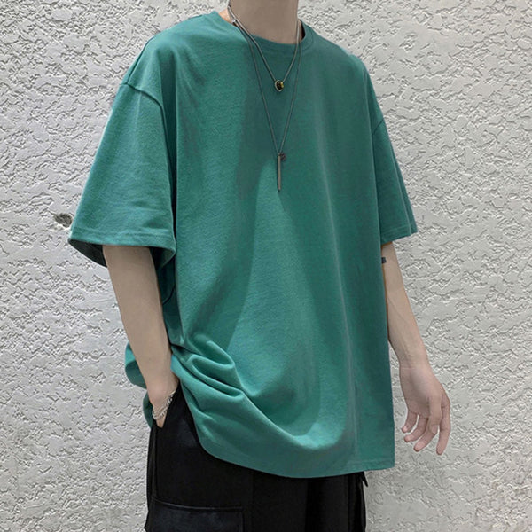 Boxy-Fit Elbow-length Sleeve Blank T-Shirt