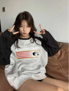 Oversize Bisiklet Yaka Sweatshirt, yakın çekim — Navra Wear