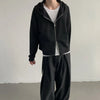 Kore Baskılı Fermuarlı Sweatshirt, yakın çekim — Navra Wear