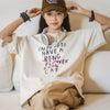 Time-Worn Letter Print Wide-Body Designed T-Shirt