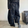 Floral Stitch Baggy Wide-Leg