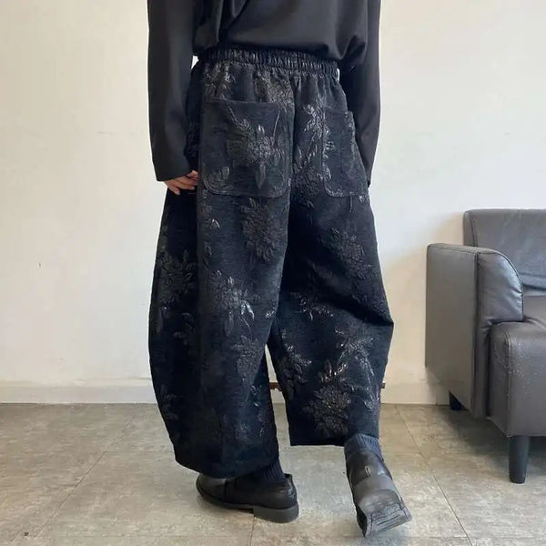 Floral Stitch Baggy Wide-Leg alternatif görünüm