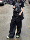 Classic Black Heritage Stitchwork Oversized Relaxed Denim
