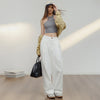 White Cotton Wide-Leg