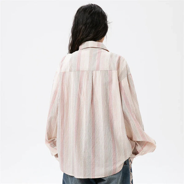 Heart Stitch Long Sleeve Woven Top alternatif görünüm