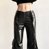 Mesh Splice High Leather Trousers
