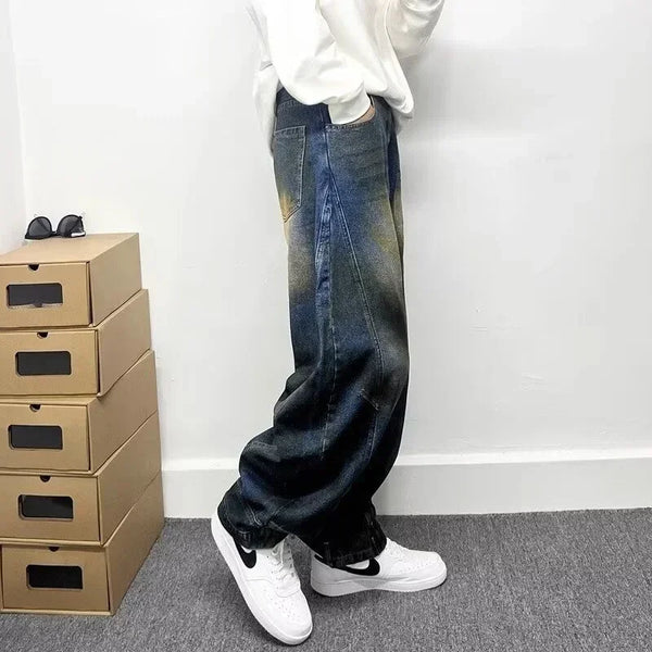 Sleek Classic Graphic Painted Rebel Relaxed Denim alternatif görünüm