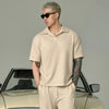 Men Freedom-State Enduring Short-Sleeved Collar-Knit T-Shirt