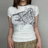 Digital-Age Designed Midriff T-Shirt