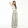 Classic Comfortable Tie-Edged High Waisted Denim