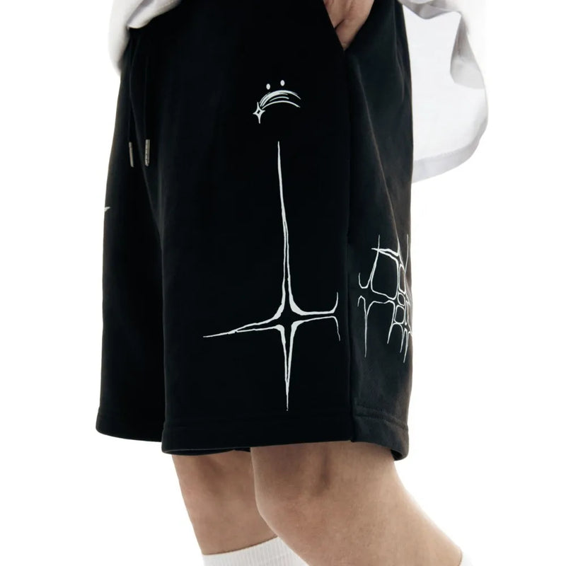 Verse Print Oversized Shorts