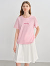 O-Neck Slimming Print Letter Contrast T-Shirt