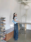 Wardrobe Staple Botanical High-Rise Bell Leg Denim