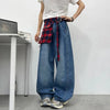 Classic Sleek Plaid Printed Relaxed Denim