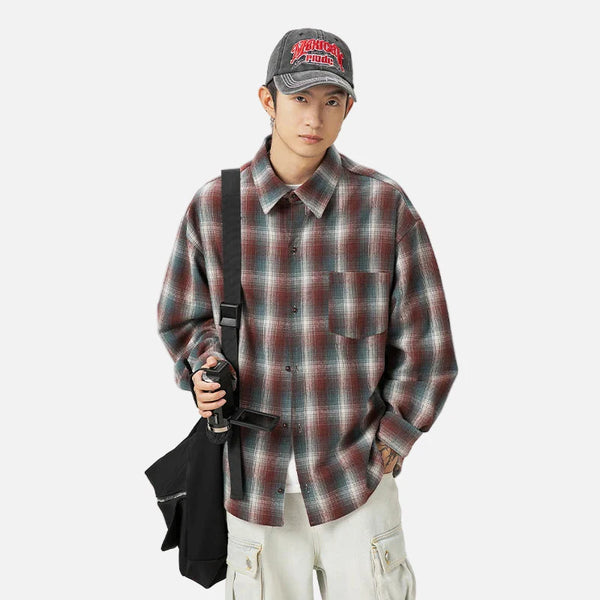 Everyday Plaid Easy Long Sleeve Top
