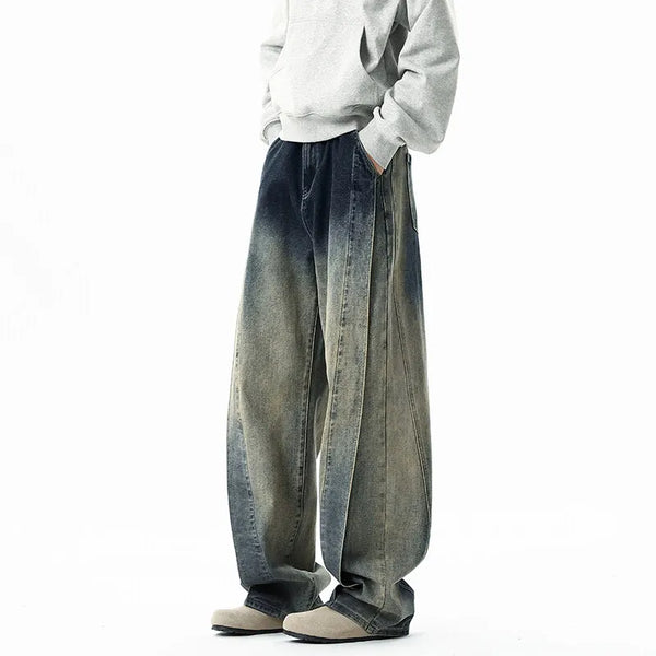 Classic Mosaic Personality Design Rinse Denim alternatif görünüm