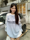Laidback Snug Wide-Body Letter Print Long Sleeve T-Shirt