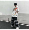Mozaik Desenli Jean Pantolon, yakın çekim — Navra Wear