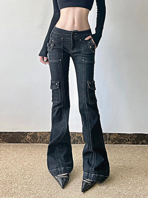 Studded Stellar Mosaic Denim Utility Denim alternatif görünüm