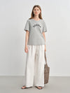 Polished Letter Print Round Neck T-Shirt
