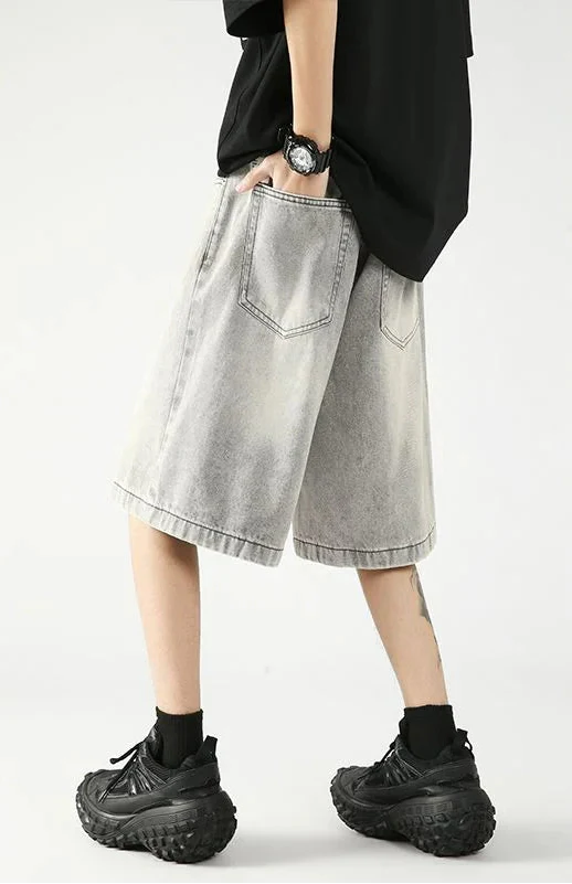Steady Lane Straight Denim Shorts alternatif görünüm