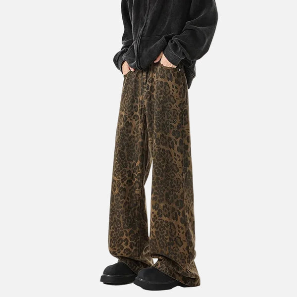 Metro Wild Print Bell Leg Denim