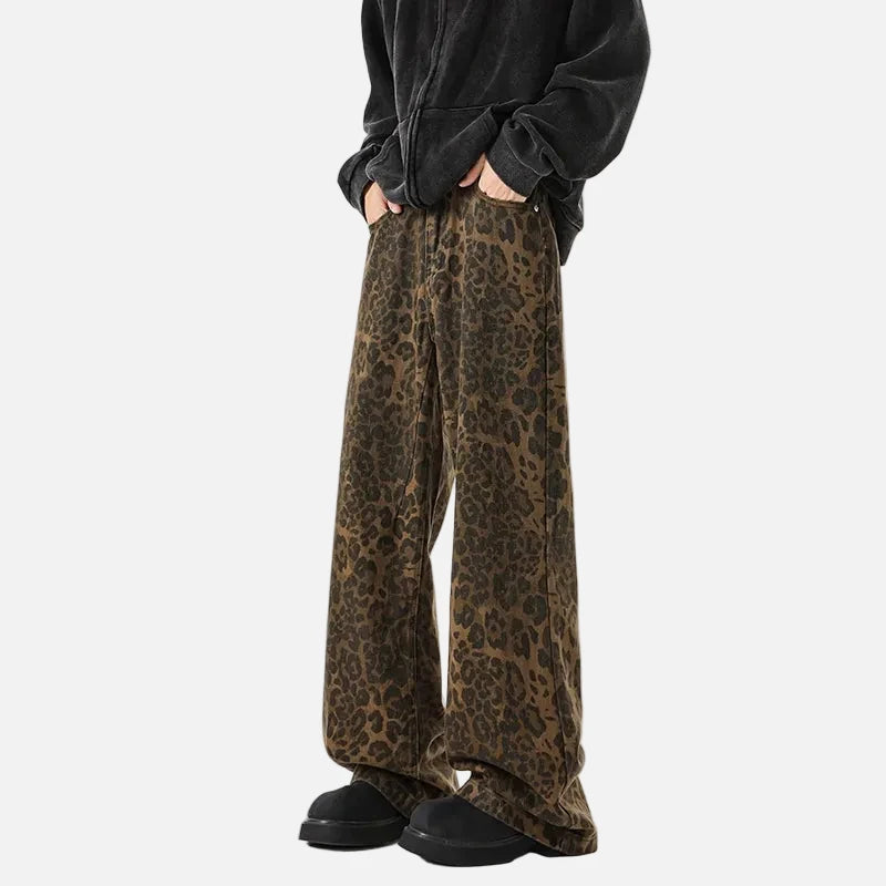 Metro Wild Print Bell Leg Denim