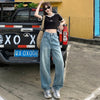 Fashionable High-Rise Bell Leg Denim