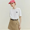 Letter Neck Round Fit Slim T-Shirt